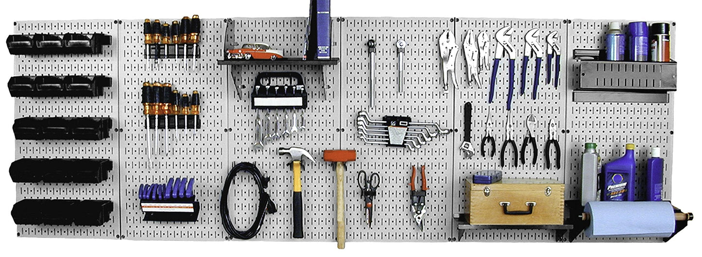 Wall Control 30-WRK-800GB Master Workbench Metal Pegboard Tool Organizer,Gray/Black