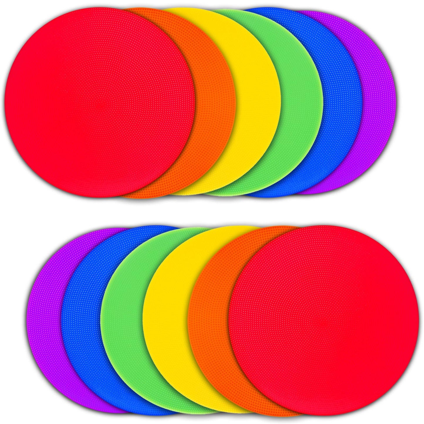 PIKZH Poly Spot Markers 9.05 inch 12 Pcs Non-Slip Rubber Agility Training Markers Floor Dots Flat Field Cones for Football, Soccer, Basketball, School Exercise Drills, Dance Practice