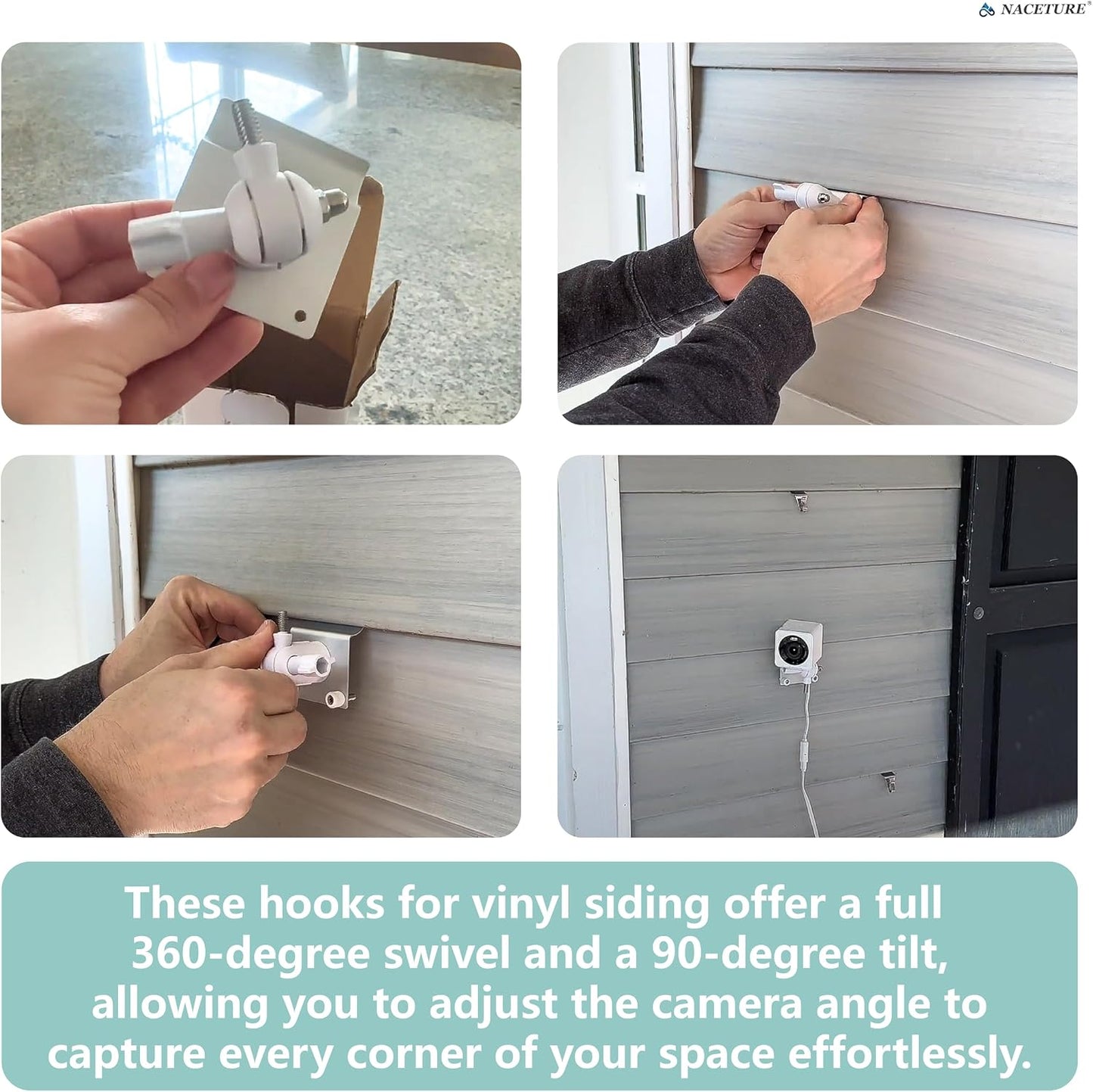 2 Pack 360 90 (2) NACETURE Vinyl Siding Mount Compatible with Blink Camera Outside with Swivel & Tilt Adjustment
