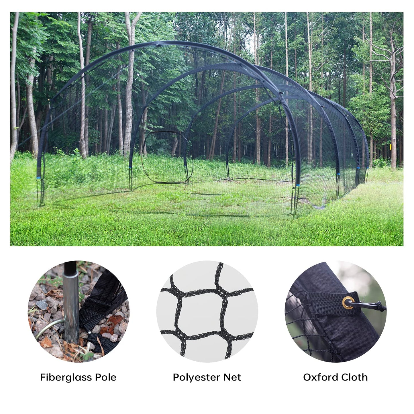 Upgrade 30FT Baseball and Softball Batting Cage Net and Frame, Large Batting Cages Net with Steel Frame for Home - Backyard Batting Cage with Pitching Backstop and Carry Bag