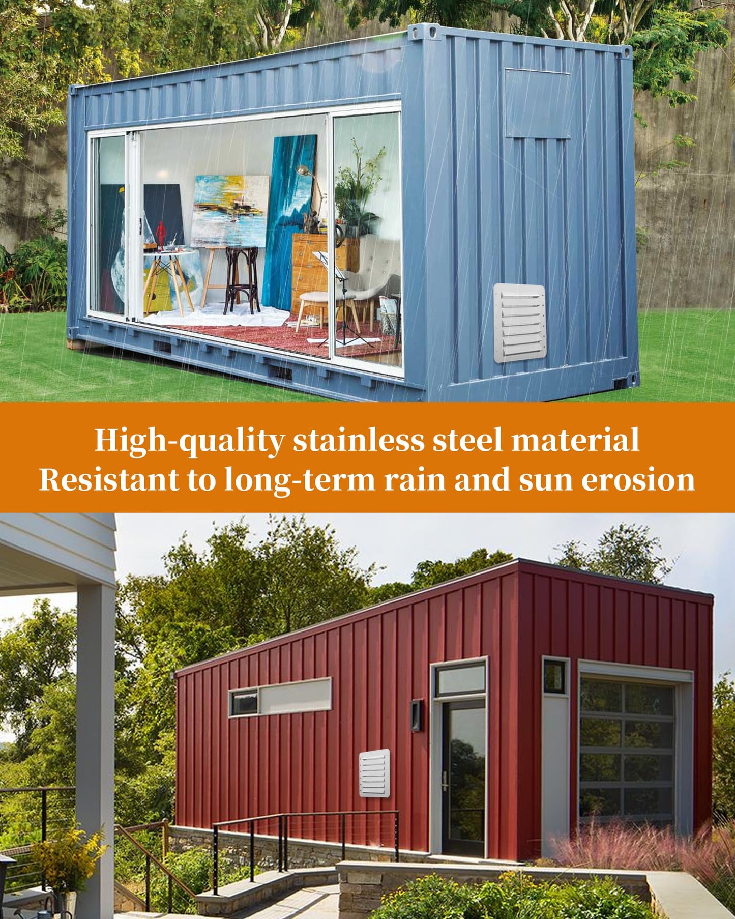Heavy Steel Shipping Containers Vents with Screens, Increase Air Circulation, Prevents Condensation and Overheating, Suitable for Container Houses, Containers, Offices and Cabins (2-Pack)
