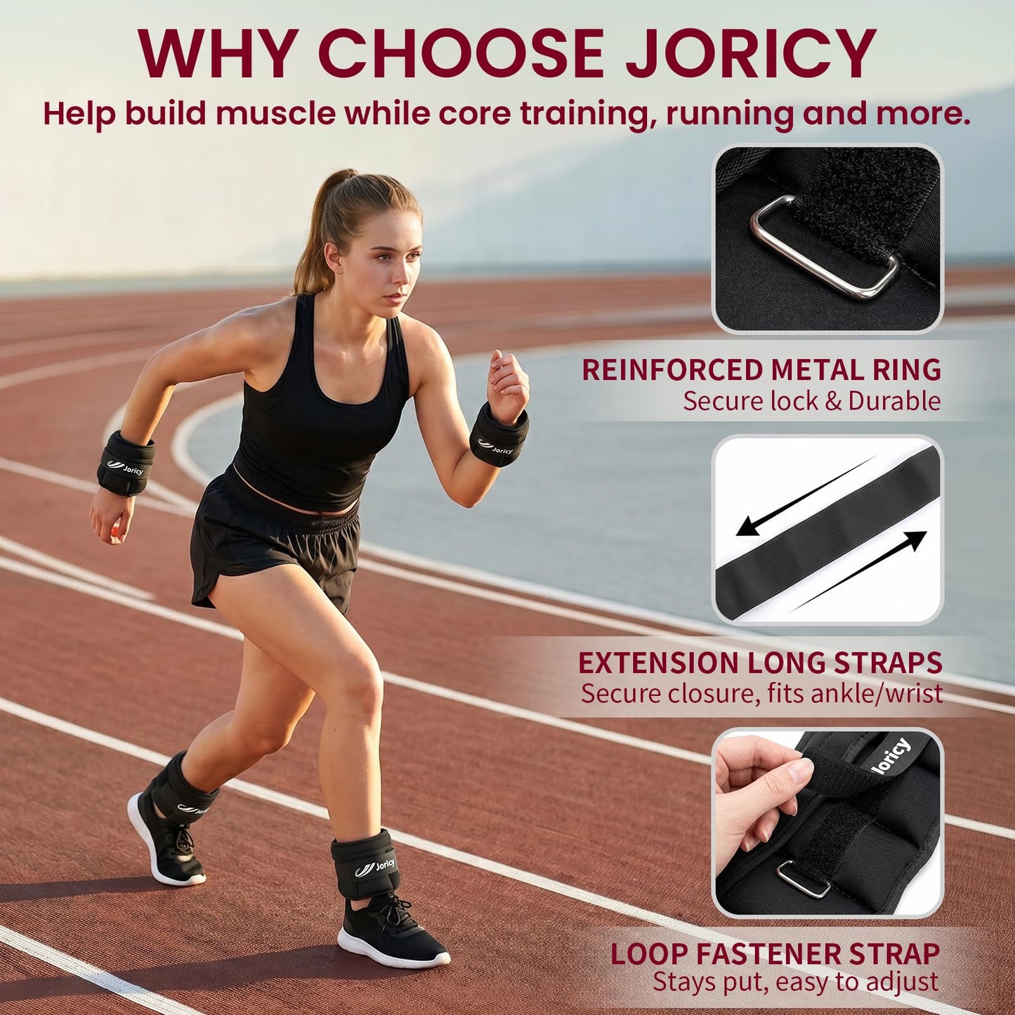 Adjustable Ankle Weights for Women Men 1/2/3/4/5/6/8/10/12/20 LBS 1 Pair Wrist Leg Arm Weights with Removable Weight, Strength Training Weight for Jogging, Walking, Running, Fitness (black, 3lbs Pair (1.5lb Each Weight))