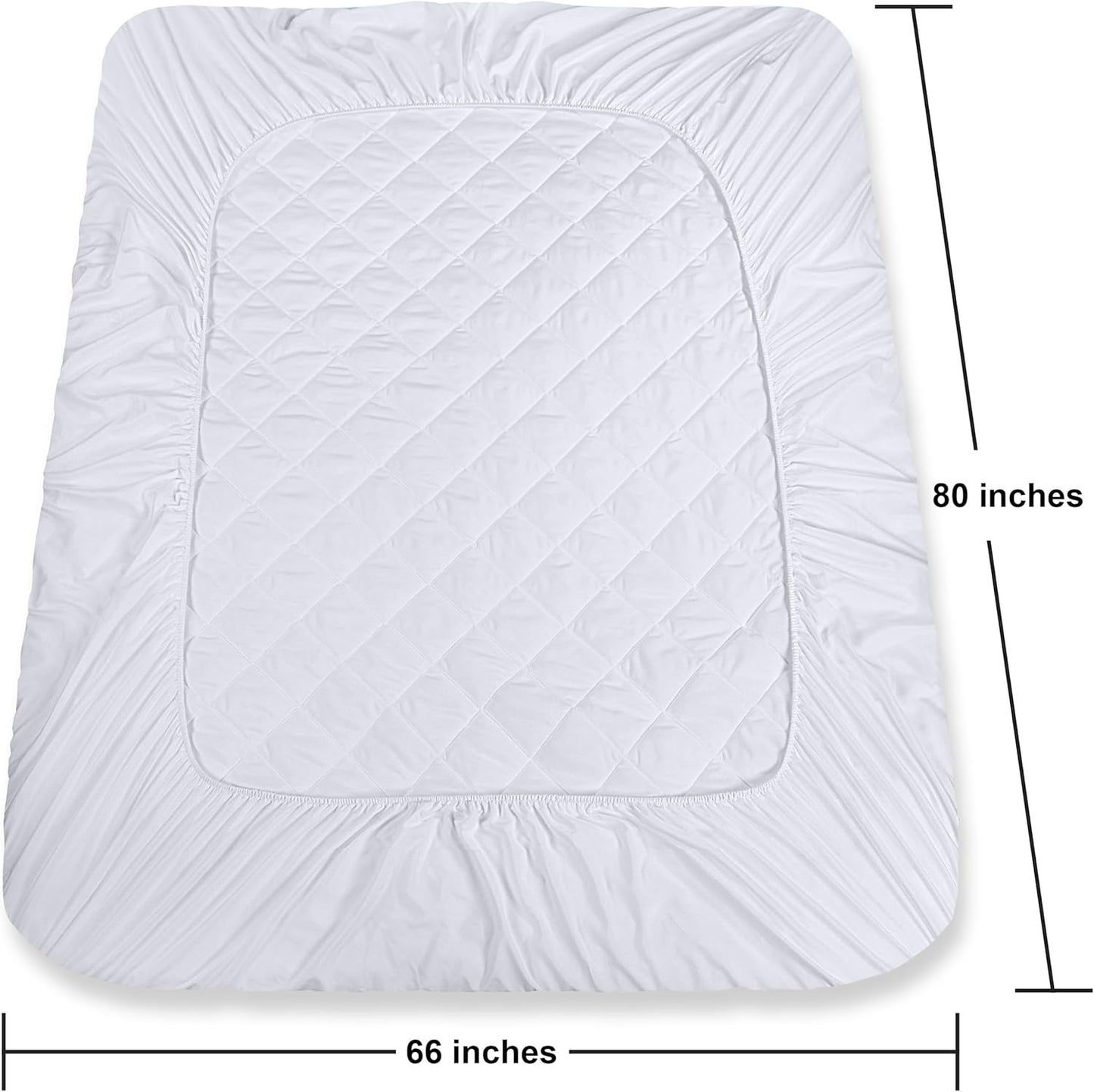 Utopia Bedding Quilted Mattress Pad - Super Queen Size, Deep Pocket Protector, Machine Washable | White