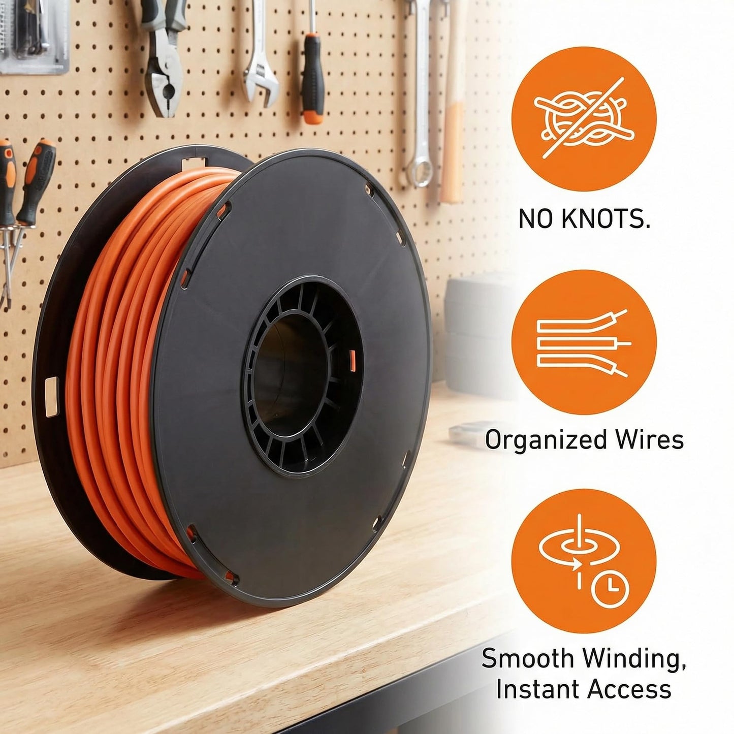 Angoily Extension Cord Reel, Light Storage Reel Cable Rope Cable Empty Wire Spool for Braided Roller Spools, Cord Winder for Wire Electric Drop Hose to Weave Winder
