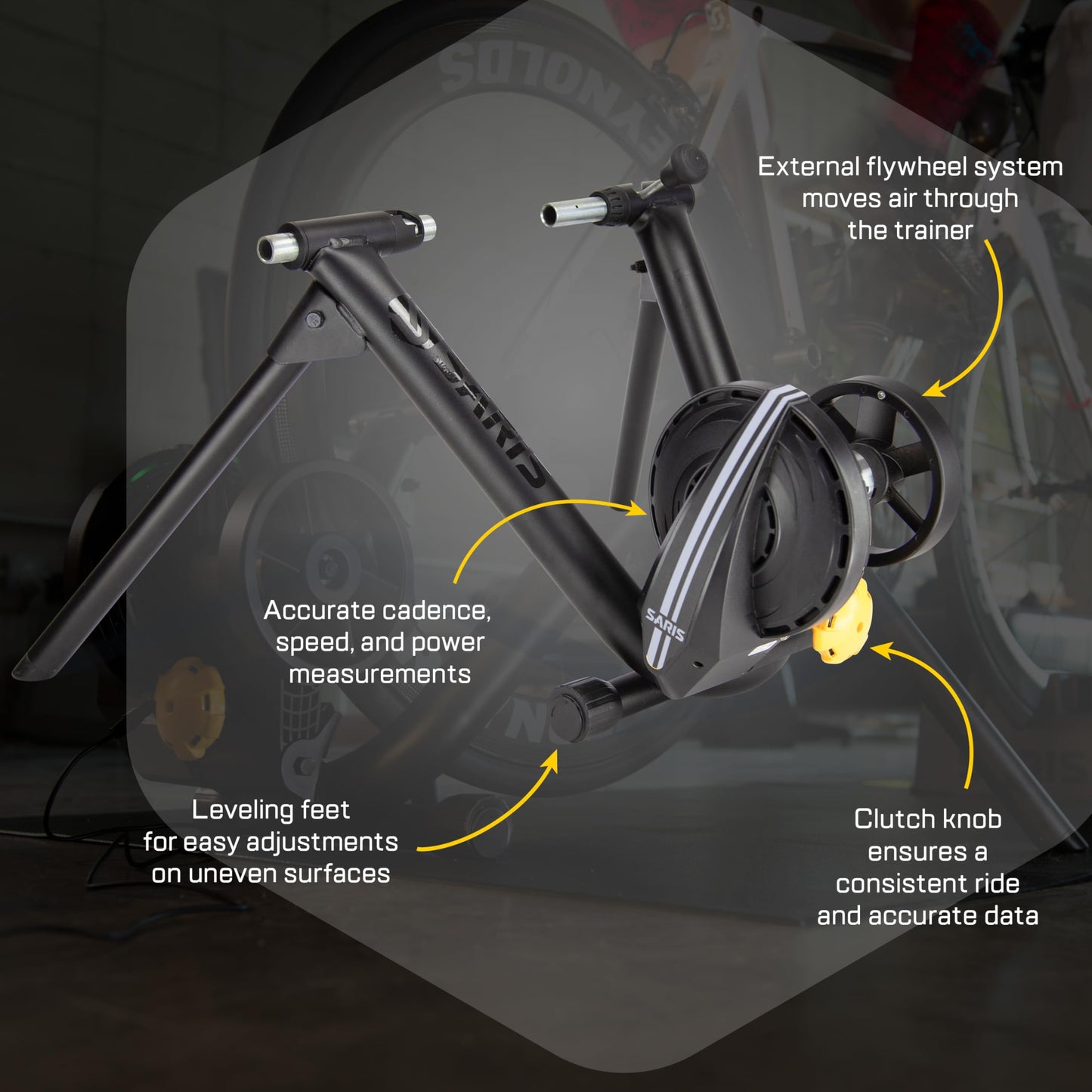Saris M2 Smart Indoor Bike Trainer, Compatible with Zwift App, Black, Made in the USA
