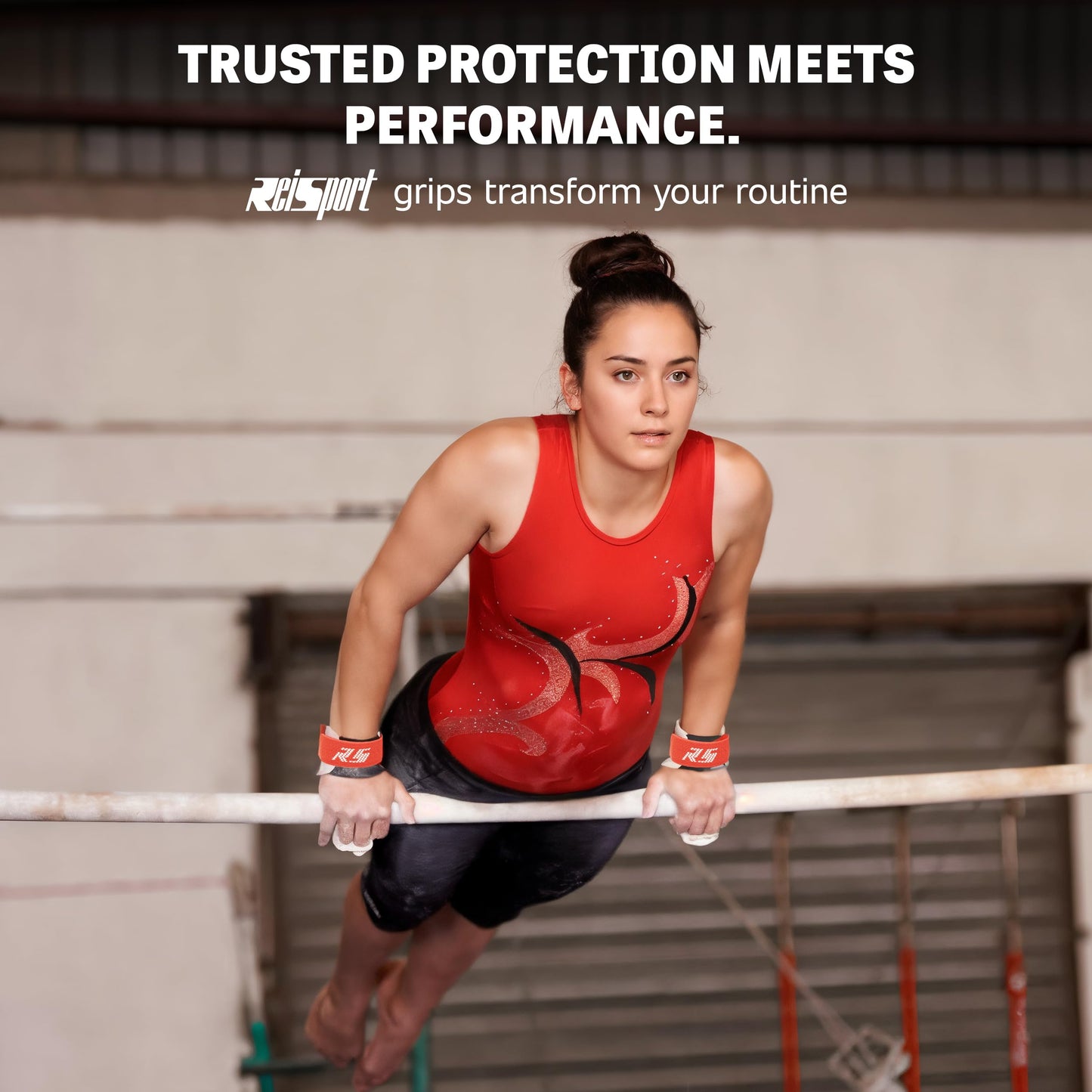 Reisport Protec Uneven Bar Gymnastics Grips for Women - Triple Strength Leather Hand Grips for Gymnastics Bars - Gymnastics Equipment & Accessories for Advanced Gymnasts