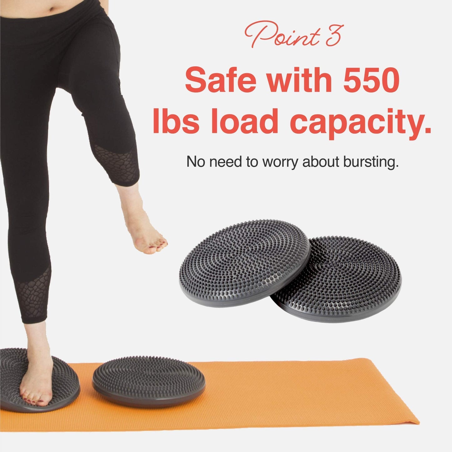 Primasole Balance Disc with Air Pump Wobble Cushion for Stability Workout 2 PCS Cobalt Blue Color PSS91NH052A