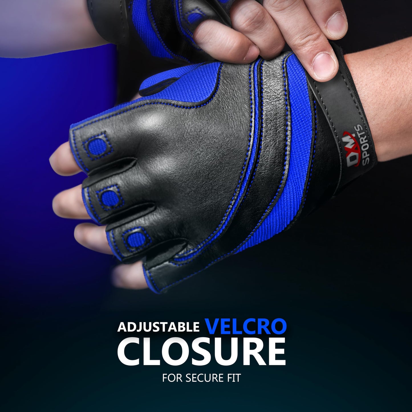 DXM SPORTS Workout Gloves for Men and Women, Gym Weight Lifting Gloves with Wrist Support - Breathable, Anti-Slip Gloves for Exercise, Fitness, Cycling, Training, Outdoor Sports (Blue, XX-Large)
