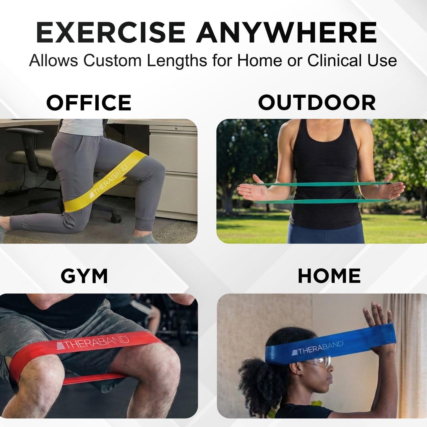 THERABAND Resistance Band Loop Set, 12" Workout Bands for Strength Training, Stretching & Physical Therapy, Set of 4 Color-Coded Exercise Bands with Varying Resistance Levels, Portable & Durable