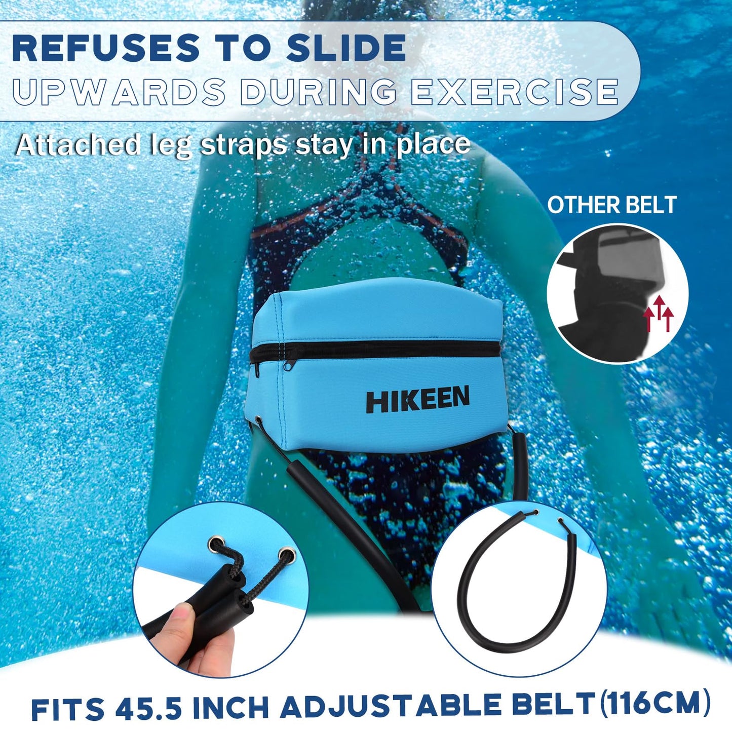 Hikeen 6-Piece Water Aerobics Pool Exercise Equipment, Aqua Aerobics Equipment Set,Includes High Density Water Dumbbell Aqua Belt and Ankle Weights for Aquatic Therapy,Pool Fitness