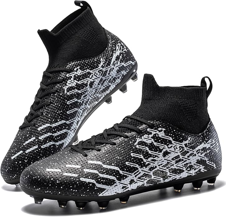 Unisex Soccer Cleats Lightweight No-Tie Lacing System Multi-Surface Football Shoes with Ankle Support for Beginners to Advanced Players