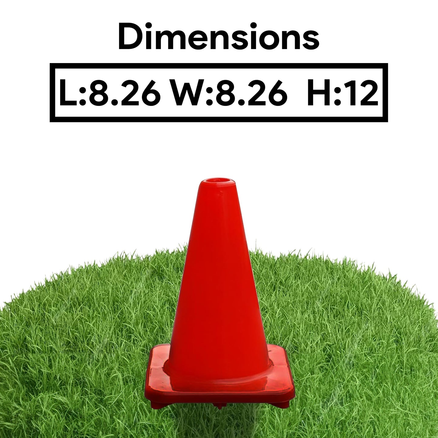 Versatyle 12in Heavy Duty Agility Training Cones for Soccer, Football, Basketball, Sports Drills, Flexible Motorcycle & Traffic Training Cones, Durable, Versatile, High Visibility (Set of 12, Orange)