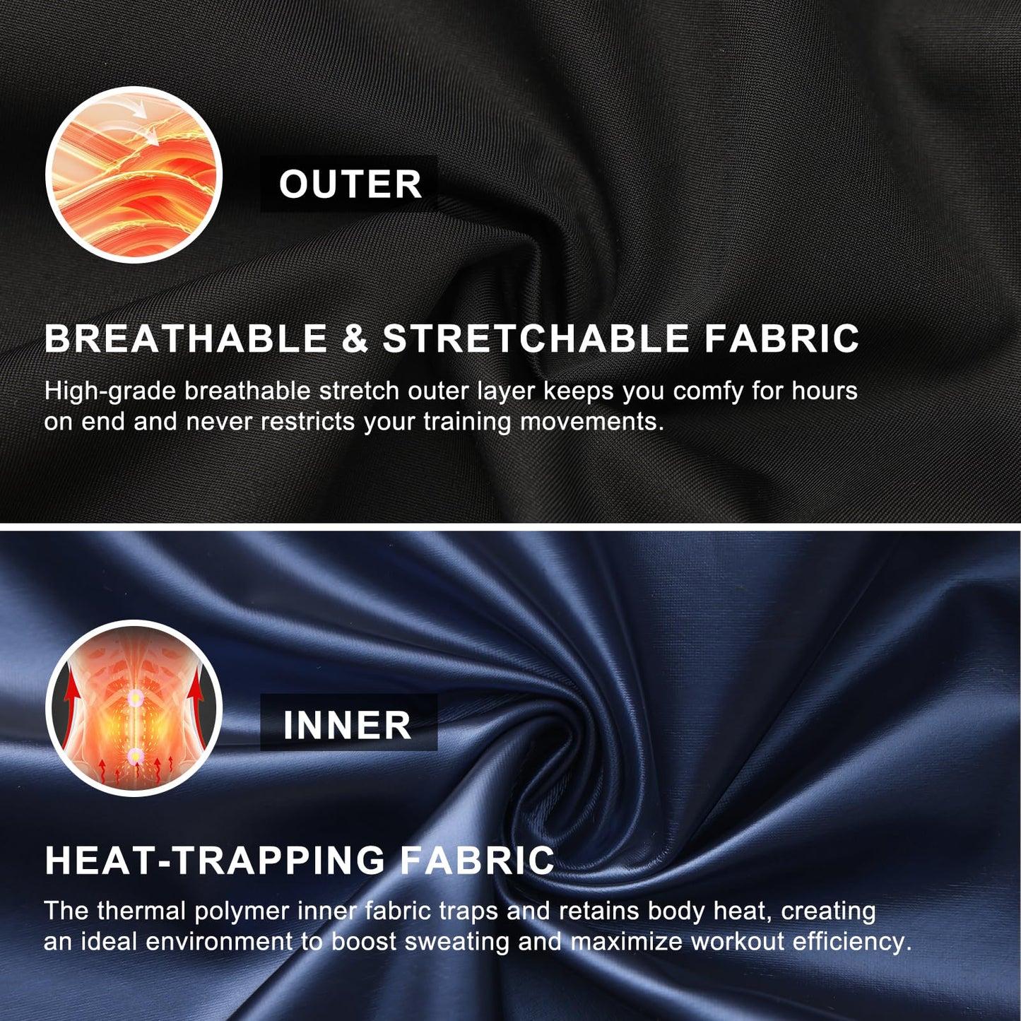 Donason Men's Sauna Suit Full Body Sweat Suit with Hood for Weight Loss Durable Sauna Jacket Pants for Gym Workout Body Shaper Heat-Trapping Fitness Shapeweasr Long Sleeve Tracksuit Zipper Top Bottom