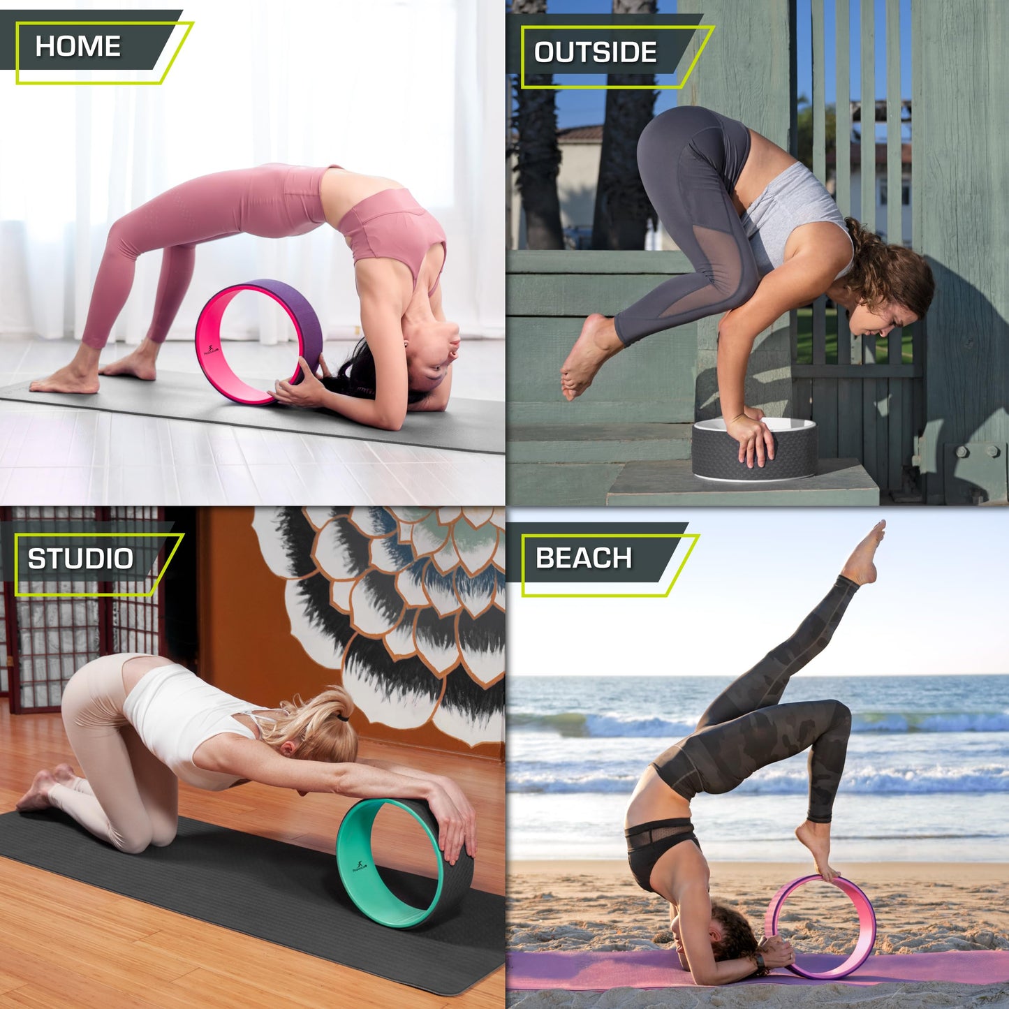 ProsourceFit Yoga Wheel Prop 12” for Improving Yoga Poses, Backbends, Flexibility, Balance, Stretching, Relaxation