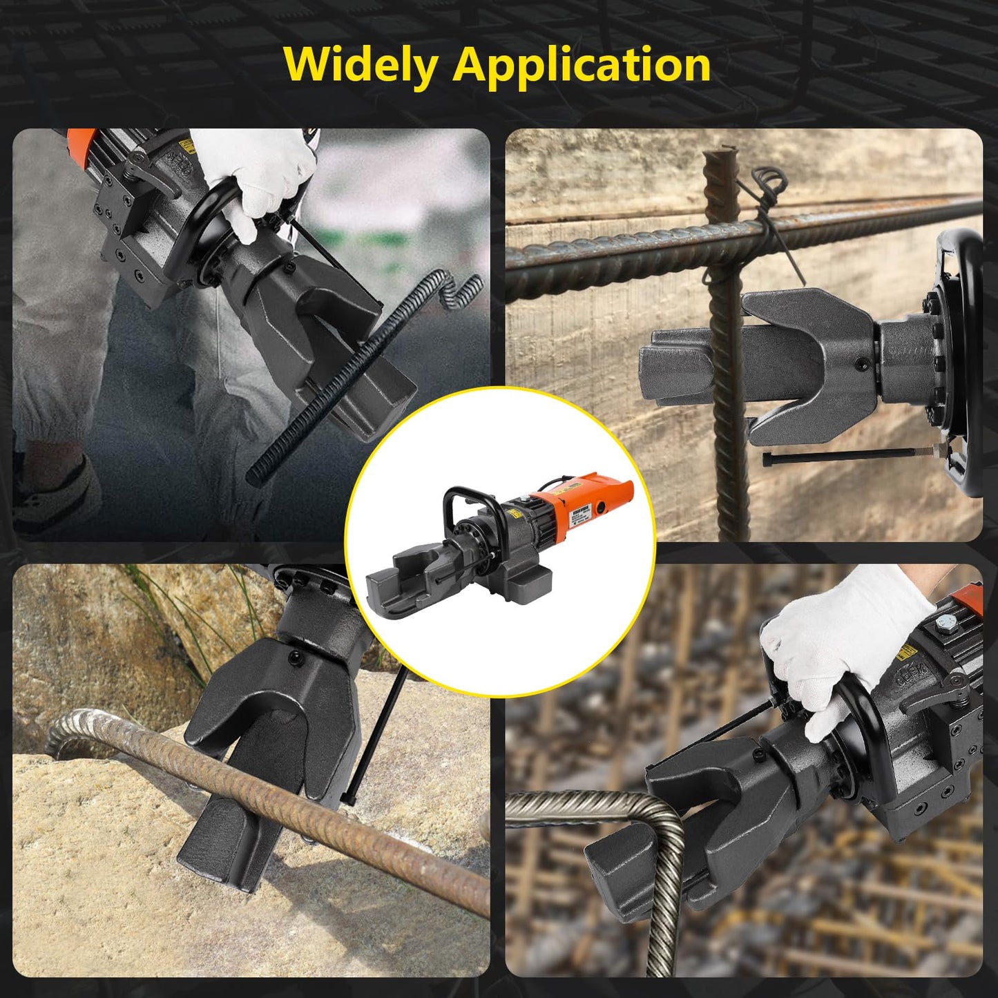 Electric Hydraulic Rebar Bender, 900W, 5/8 Inch #5 16mm Rebar Bender Tool, Hand Held Meatal Steel Copper Rod Bender Machine, Bending Angle 0-130 degree (900W 110V RB-16)