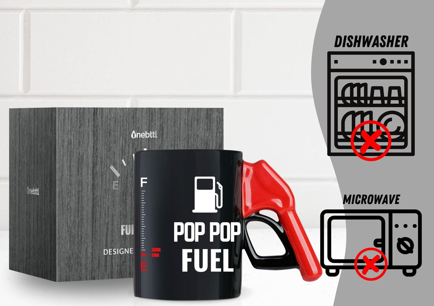 Onebttl Pop Pop Gifts, Poppop Fuel Color Changing Coffee Mug with Fueling Nozzle Handle, Gifts for Grandpa, 13.5oz/400ml Funny Ceramic Mug for Christmas, Father's Day