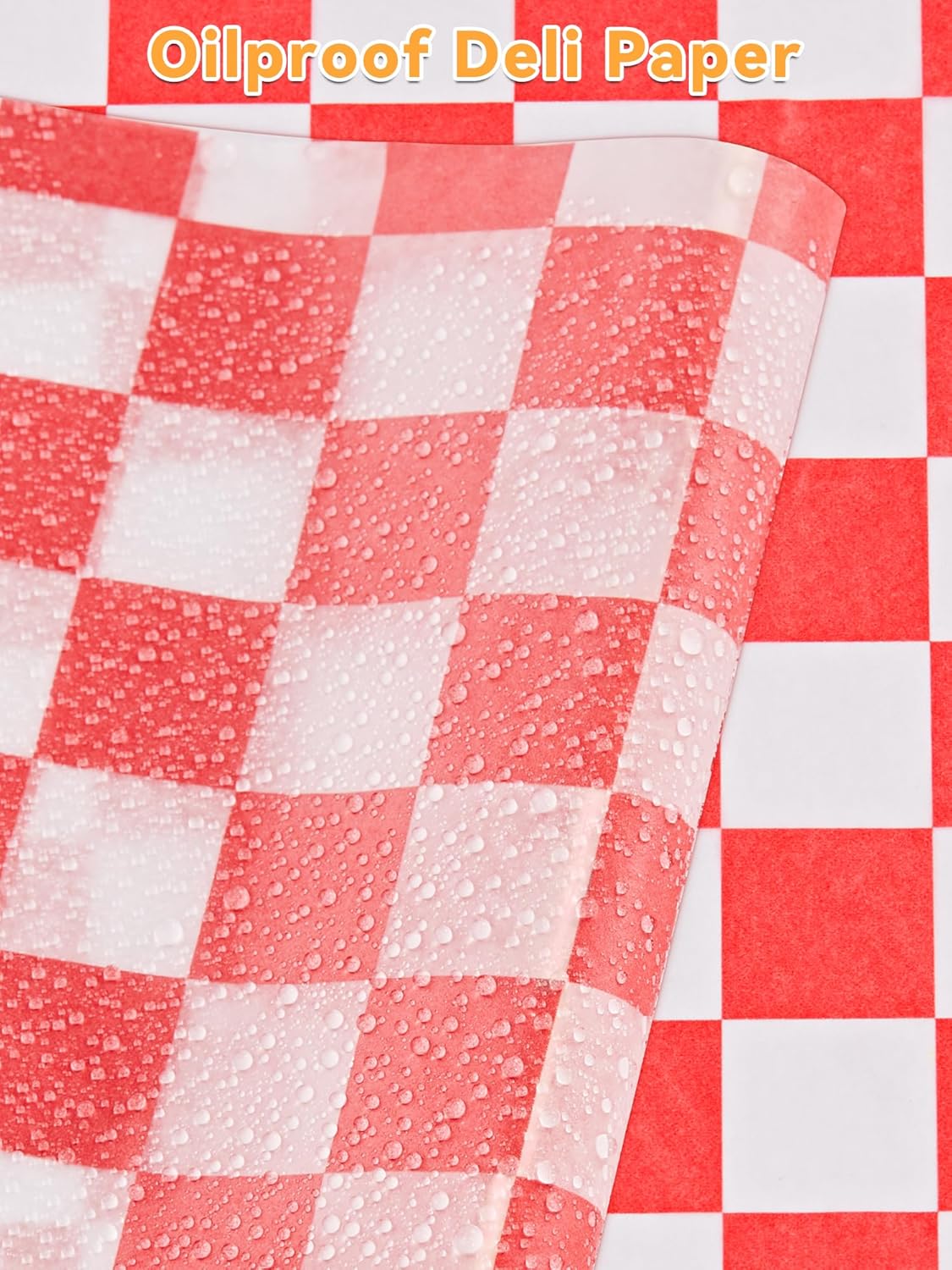 SMARTAKE Non-Stick Wax Paper - 250 Pcs 12x12 Inch Hamburger Patty & Sandwich Separators | Red Plaid