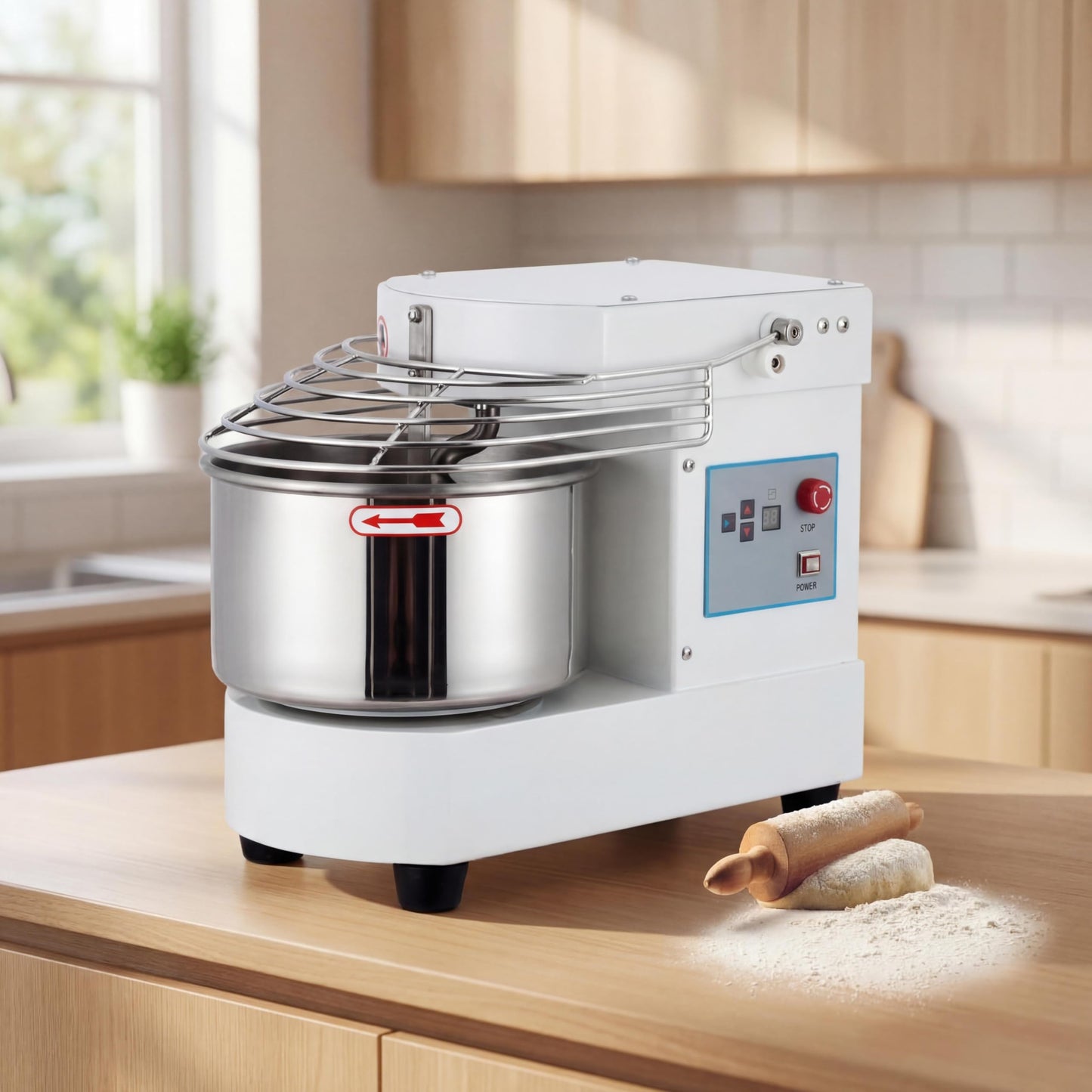 ExploreHorizon 10.5 Qt Commercial Food Mixer，110V 650W Dual-Rotation Dough Kneading Machine with Touchscreen Timer，Food-grade Stainless Steel Bowl & Safety Shield for Bakeries & Restaurants