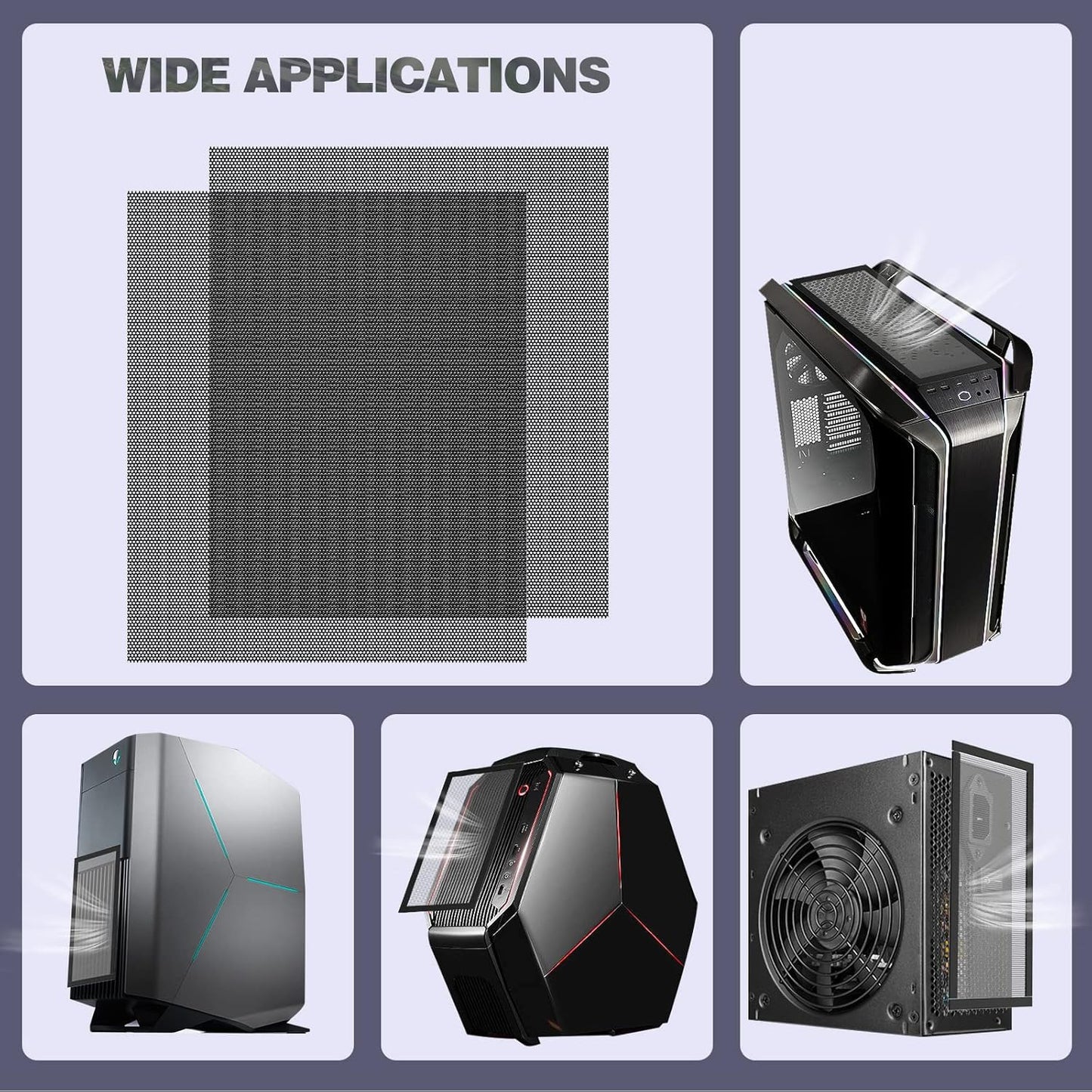 400x300mm [2 Pack] MoKo DIY PC Case Dust Mesh Filter, PVC Dustproof Magnetic Dust Filter Cover, PC Mesh Grill
