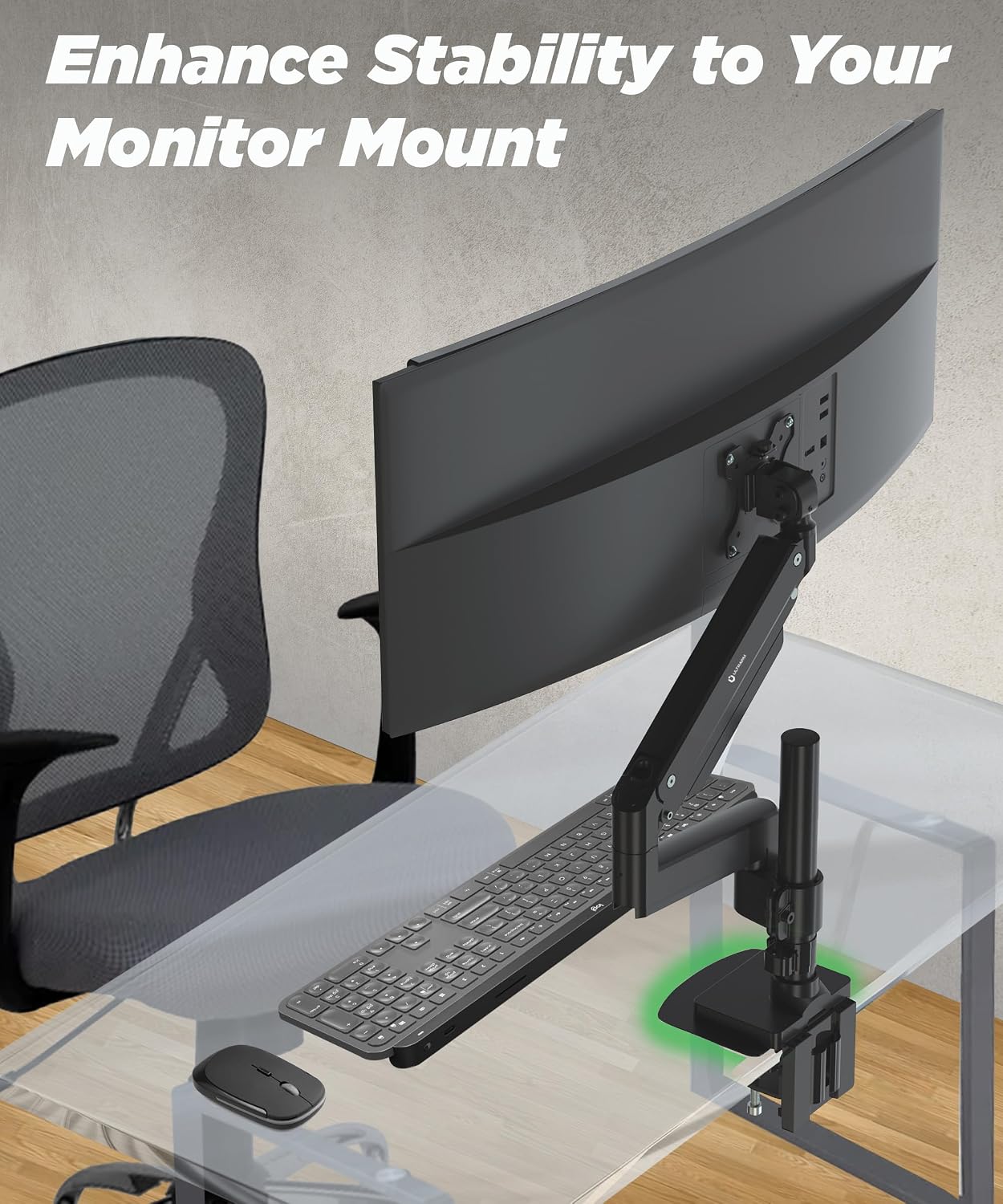 ULTRARM Grommet Steel Monitor Mount Reinforcement Plate for Thin Glass & Other Fragile Tabletop - Steel Bracket Plate