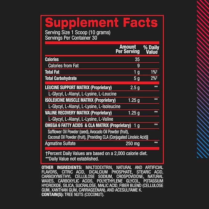 BPI Sports Best BCAA Powder - Muscle Recovery Support - Branched Chain Amino Acids | Building Blocks of Protein and Muscle - Post Workout Recovery ??Hydration ??Rainbow Ice, 30 Servings