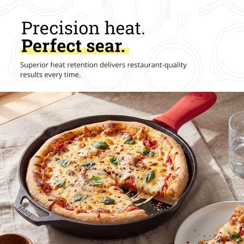 Lodge Seasoned Cast Iron Skillet - Versatile 12-Inch Frying Pan for Stove, Oven & Grill - Includes Silicone Hot Handle Holder