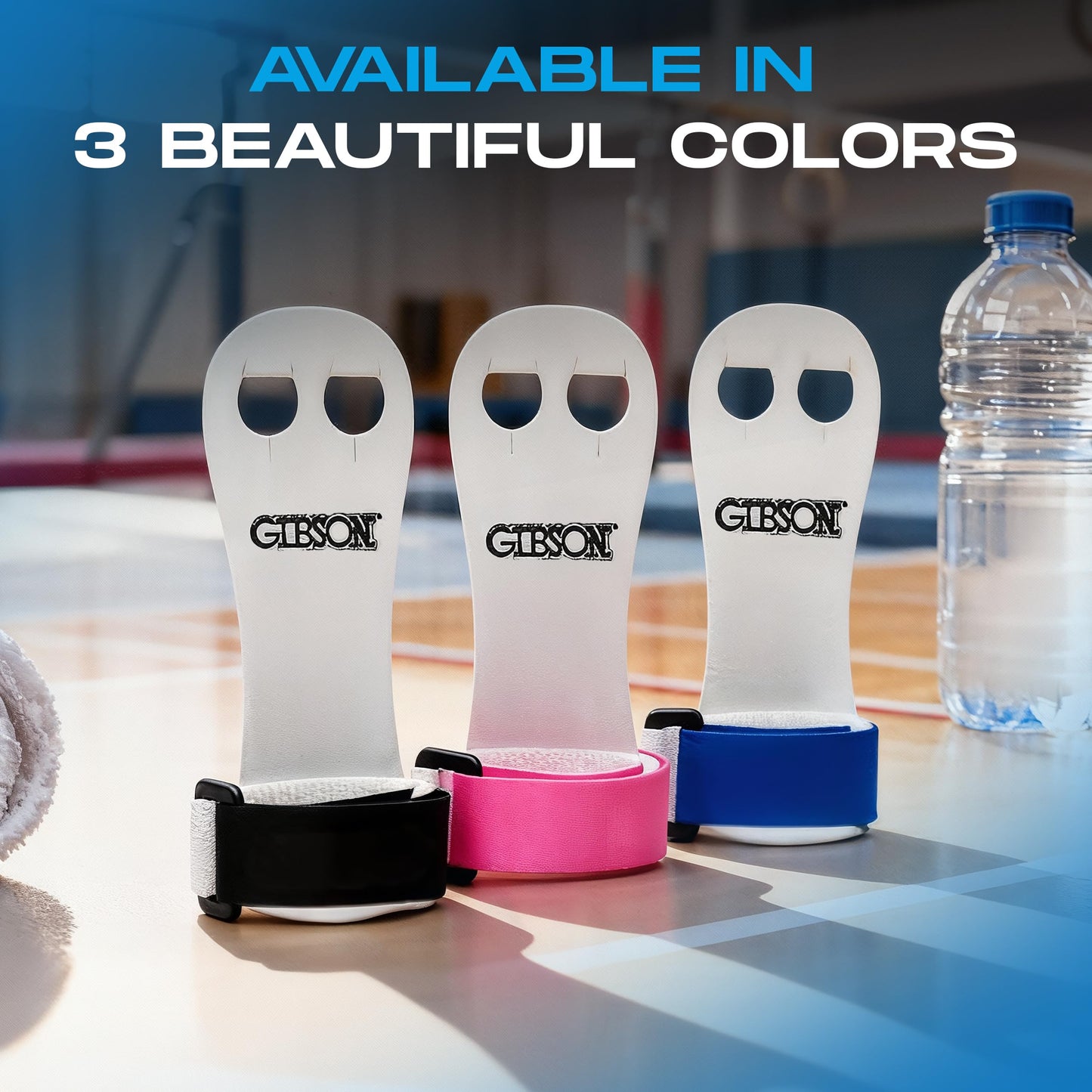 Gibson Athletic Rainbow Gymnastics Grips for Beginners, Unisex Durable Leather Grip with Hook & Loop Closure for Secure Grip & Wrist Support, Grips & Hand Protection for Young Gymnasts Made in USA