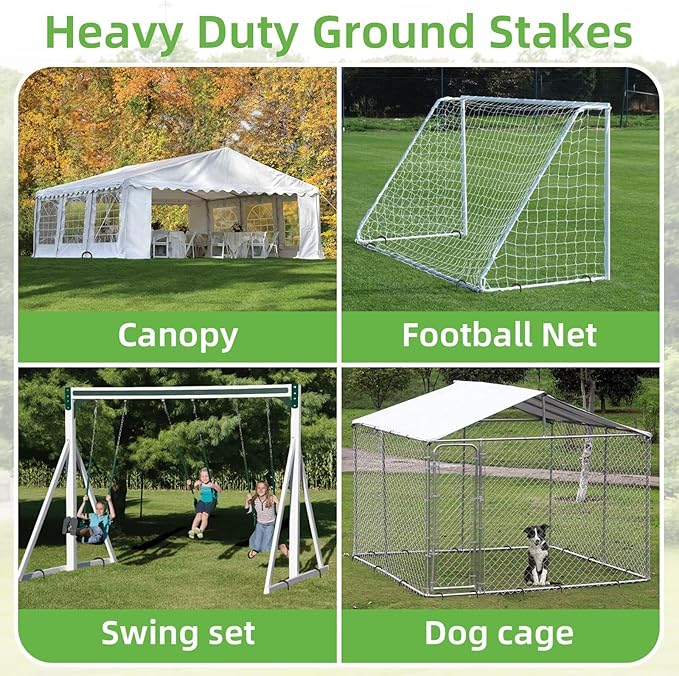 Black Trampoline Stakes Anchors High Wind 12inx6mm Galvanized U Hook 6pcs Rebar Stakes – Heavy Duty Ground Anchors for Trampoline,Yard & Inflatable,Landscape Metal Stakes for Outdoor Decorations