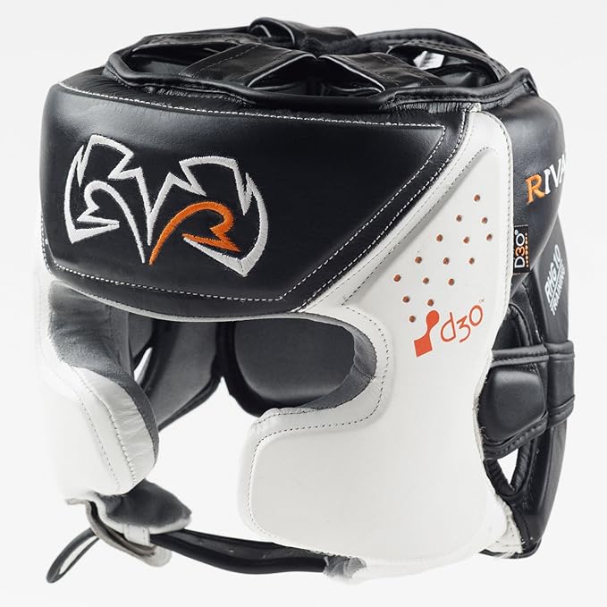 RIVAL Boxing RHG10 Intelli-Shock Headgear, D3O Front and Side Padding, Hook and Loop Back Adjustment with Lace on Top, and Anatomical Rear Head Pad Every Time