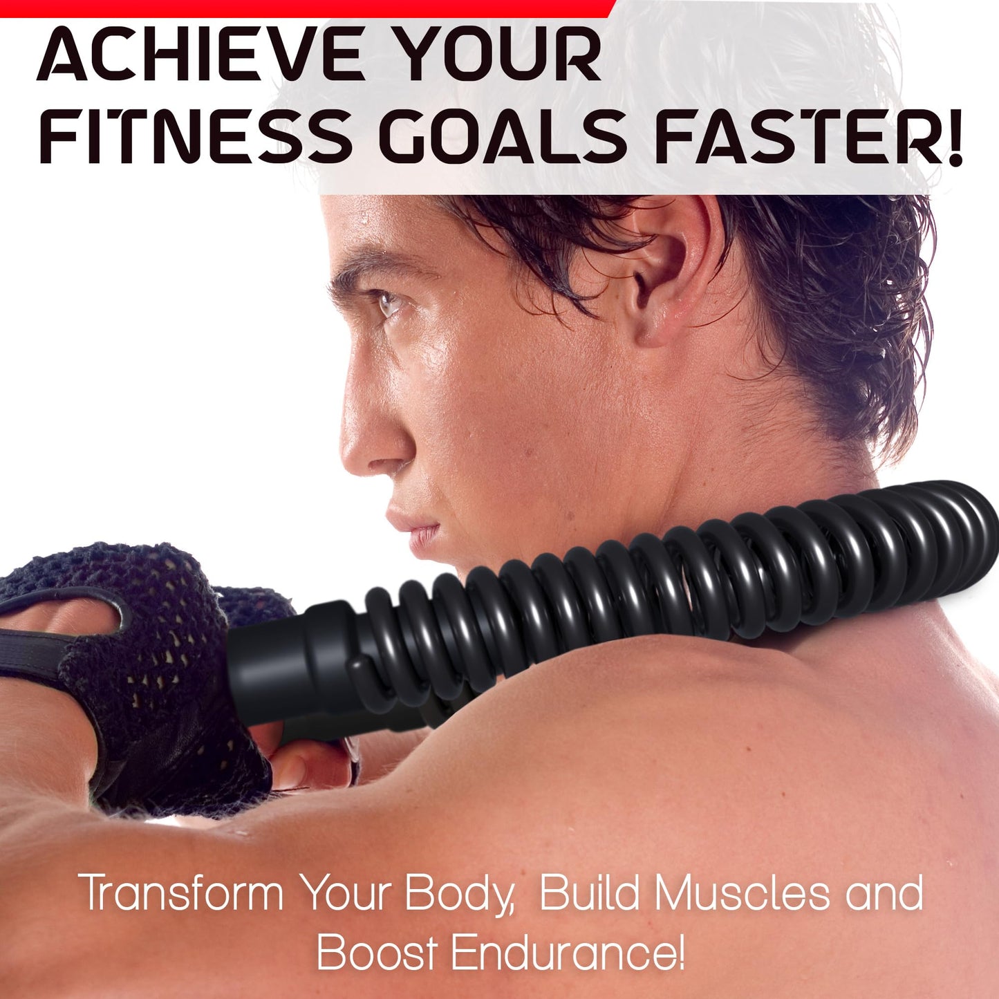 Zenooze Power Twister Bar, Chest Exerciser for Men, The Ultimate Upper Body Chest Workout Equipment for Strengthening Your Chest, Shoulders, Forearms, Biceps, and Arms Barra para Hacer Ejercicio