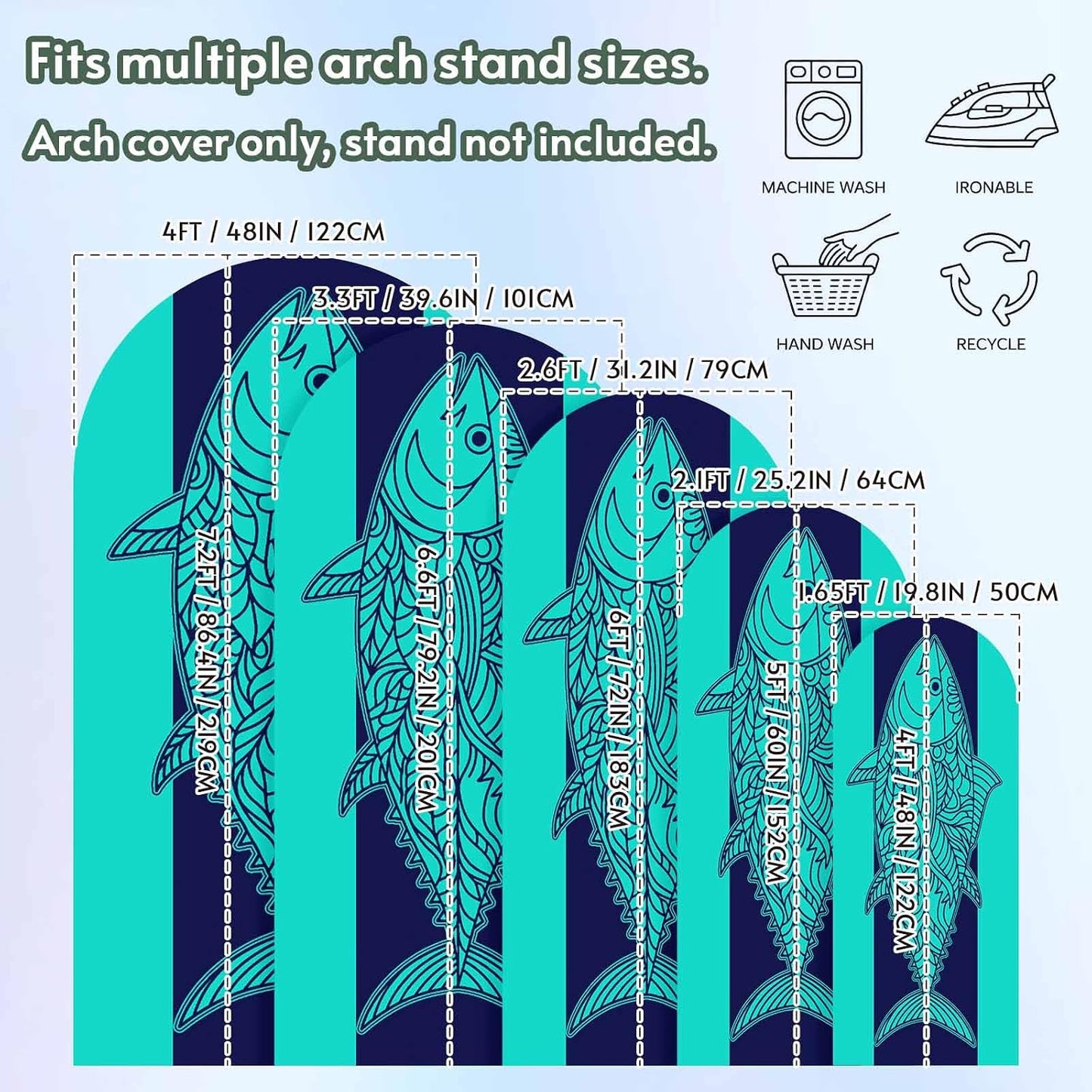 Duskova Living 4 Summer Tuna Arch Backdrop Cover FT, Beach Wedding Arch Cover Stretchy Backdrop Stands Covers