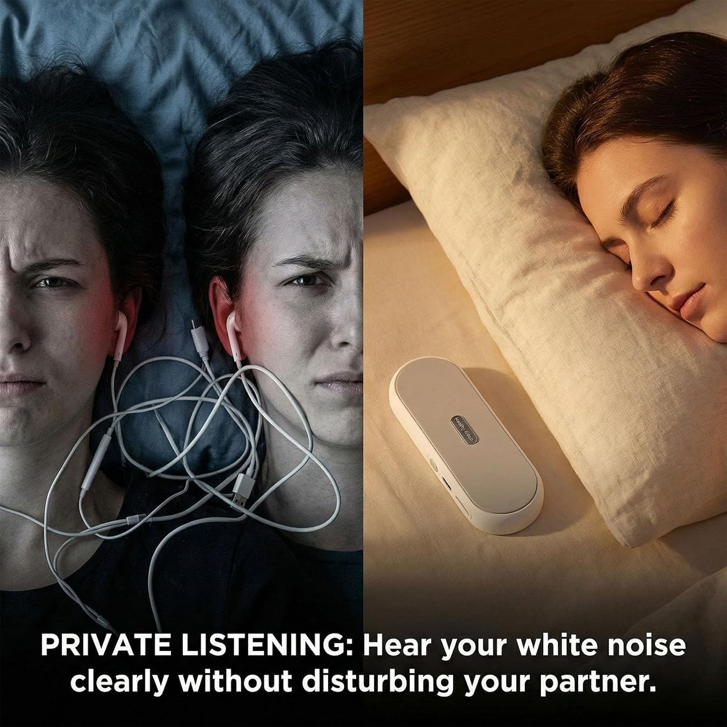 Dpofirs Bone Conduction Sleep Speaker | Advanced Sound Transmission, White Noise, Smart Sleep Timer, Portable