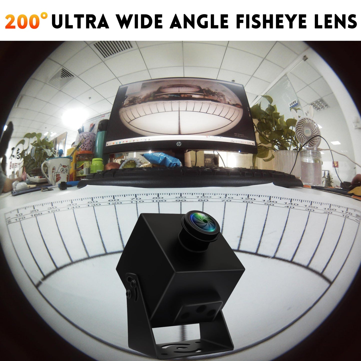 IFWATER 48MP USB Camera 8K Webcam 6000P Ultra HD Cam with 200Degree Wide Angle Fisheye Lens PC Computer Lightburn for Laser Engraver Plug and Play for Document Scanning Face Recognition