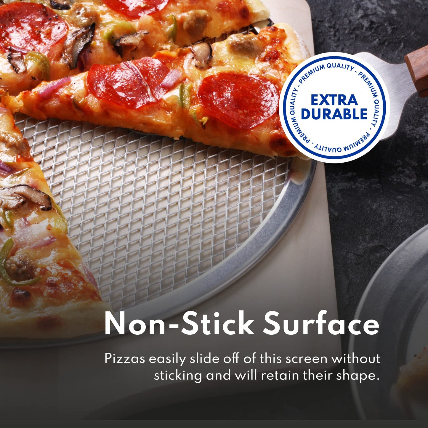 New Star Foodservice Restaurant-Grade Seamless Aluminum Pizza Baking Screen, 16 Inch