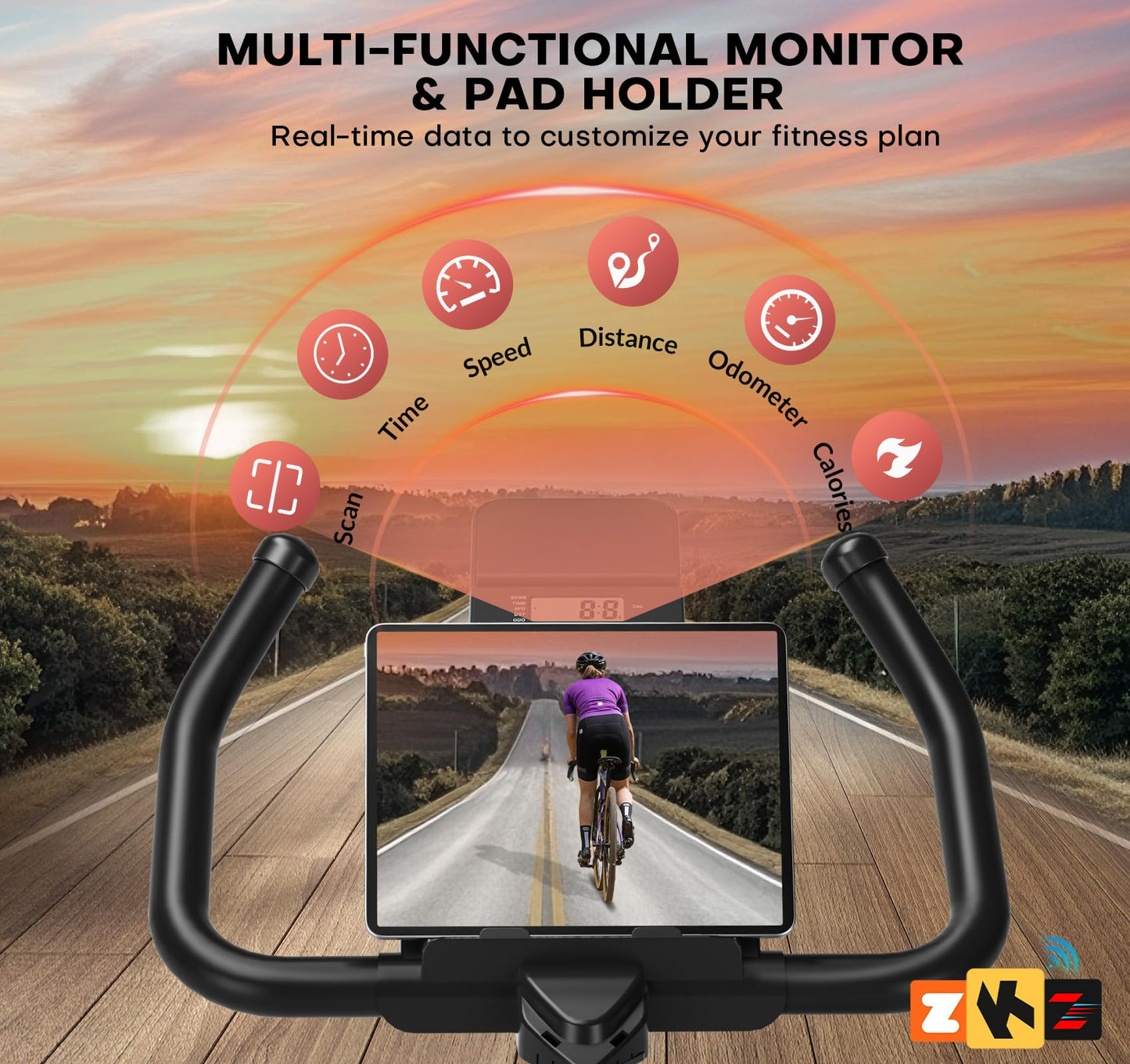 Exercise Bike, Magnetic Resistance Stationary Bikes for Home with App Compatible, Silent Indoor Cycling Bike with 350lbs Weight Capacity Comfortable Seat, Digital Monitor & Phone Mount, Black Red
