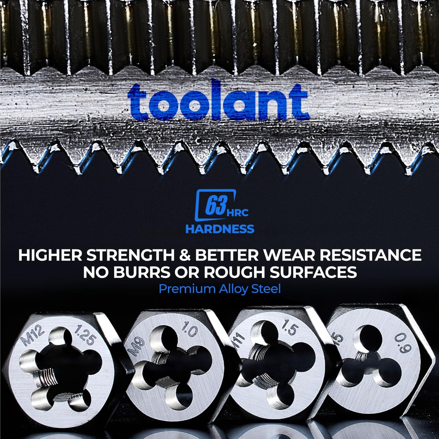 toolant 127 Piece Ratcheting Tap and Die Set, SAE/Metric Tap and Die Set with Assortment Drill Bit for Threading, Double-Layer Tool Box