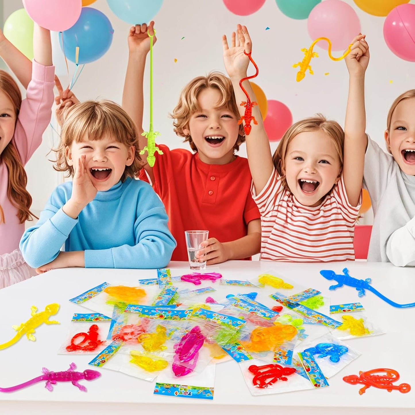 Skiennix 40pcs Sticky Gecko Toys - Fun Party Favors for Kids | Perfect for Goodie Bags & Classroom Exchanges