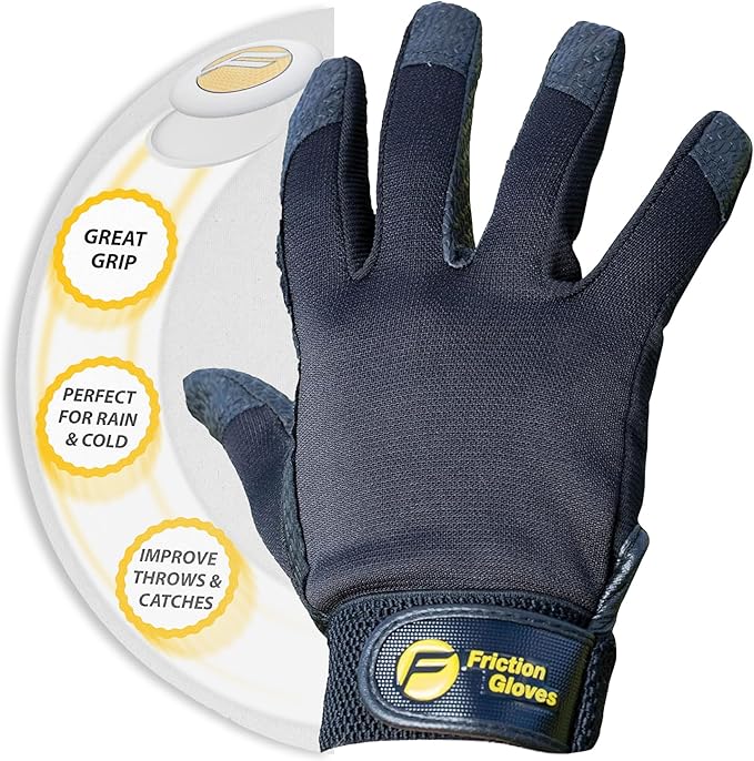 Ultimate Frisbee Gloves - Rubberized Palm & Fingers for Amazing Grip in All Conditions - Play Your Best in Any Weather