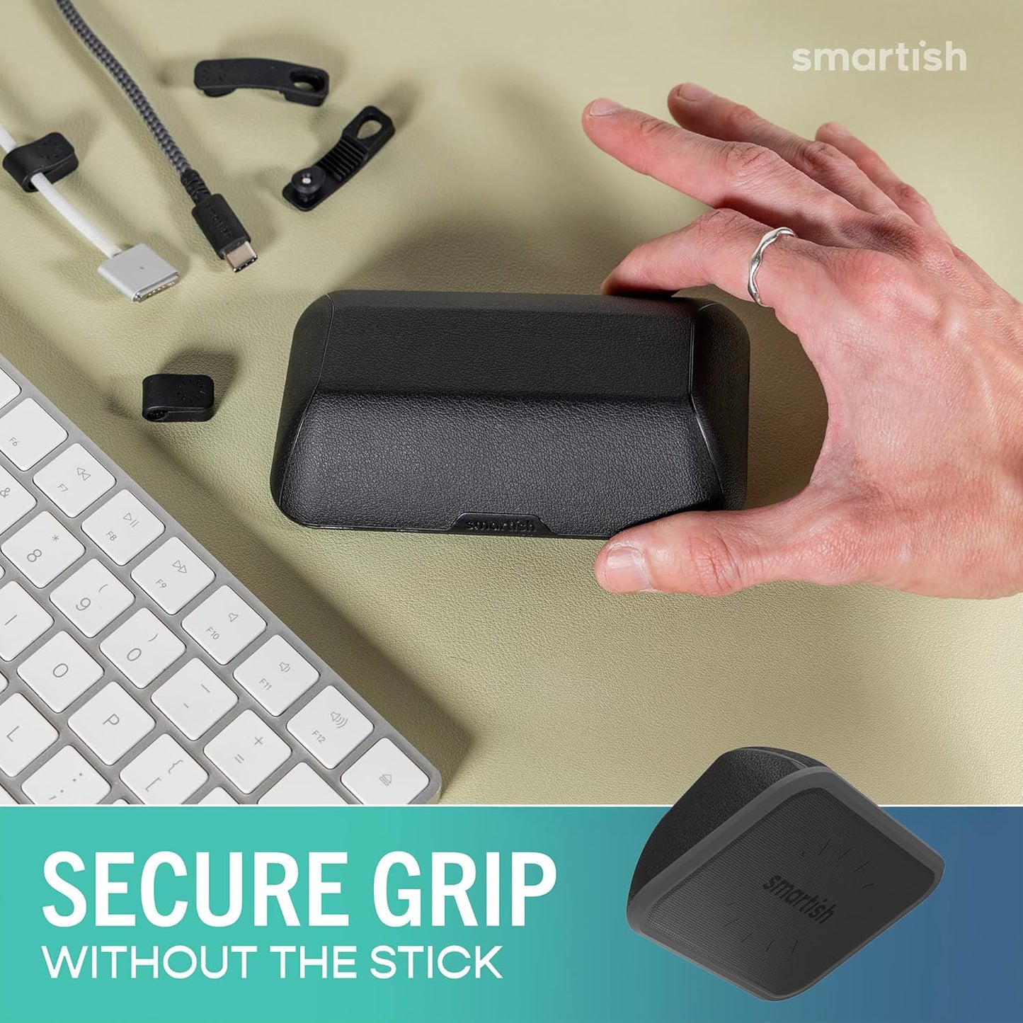 Smartish 6+ Magnetic Cord Holder - Bigger Cable Wrangler Organizer with Magnet Clips for Charger Management on Desktop