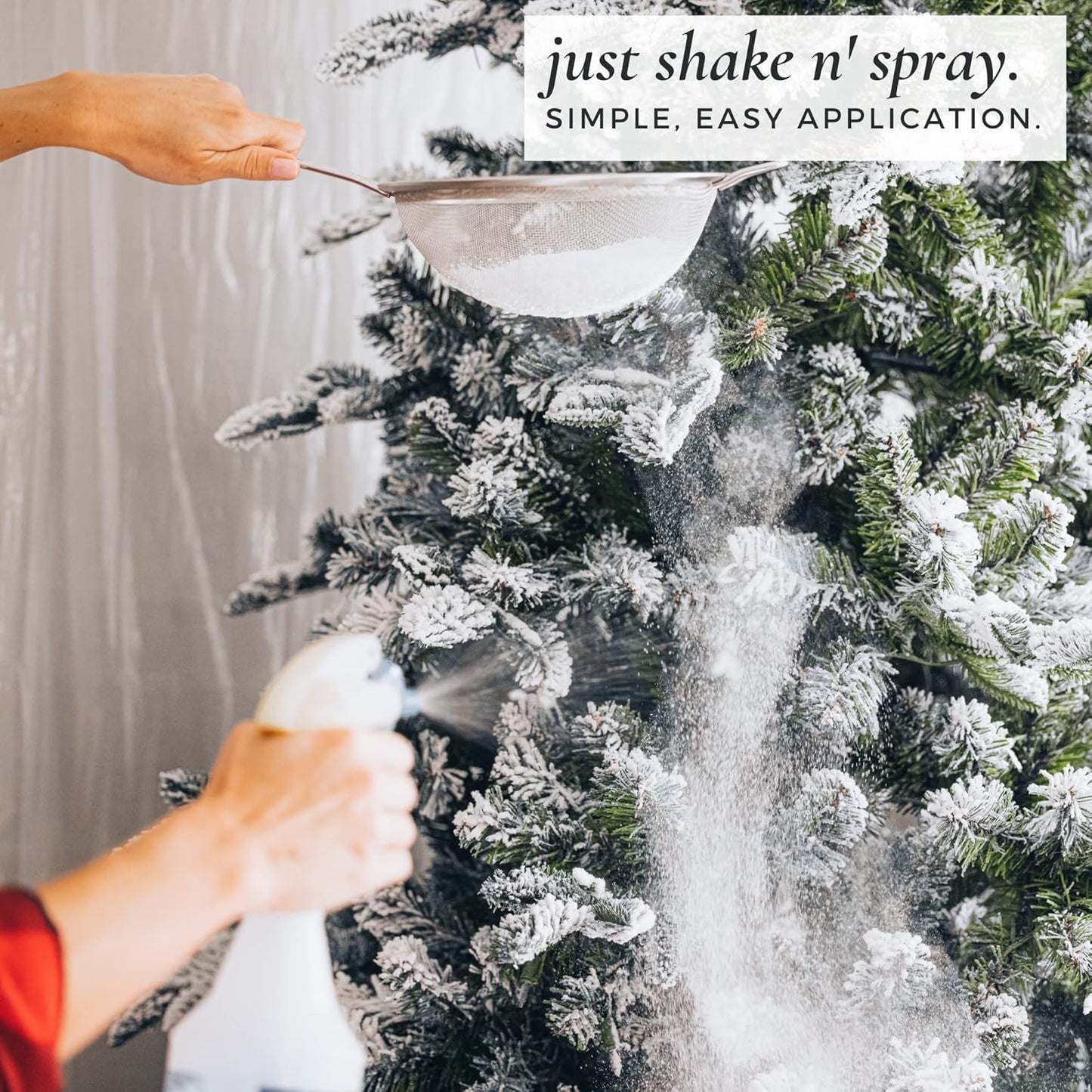 ShimmerSpec Snow Flock Powder - Premium Self-Adhesive Christmas Tree Decor | Made in USA | 2 lbs