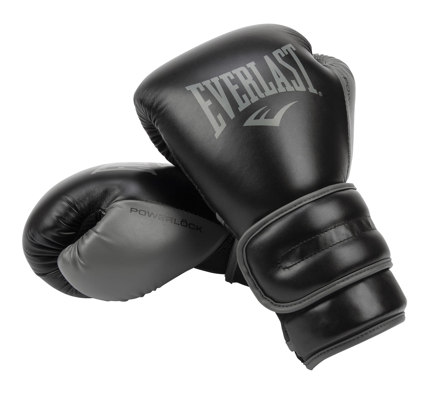 Everlast Powerlock 2 Hook & Loop Boxing Gloves | Fight Training Gloves | Hook and Loop with Durable Hand & Wrist Support | Heavy Bag & Fitness Training (Black, 16 oz)