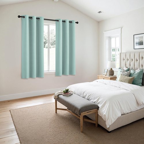 MIULEE Aqua Blackout Curtains - Thermal Insulated Room Darkening Drapes | 63-Inch Long, 2 Panels