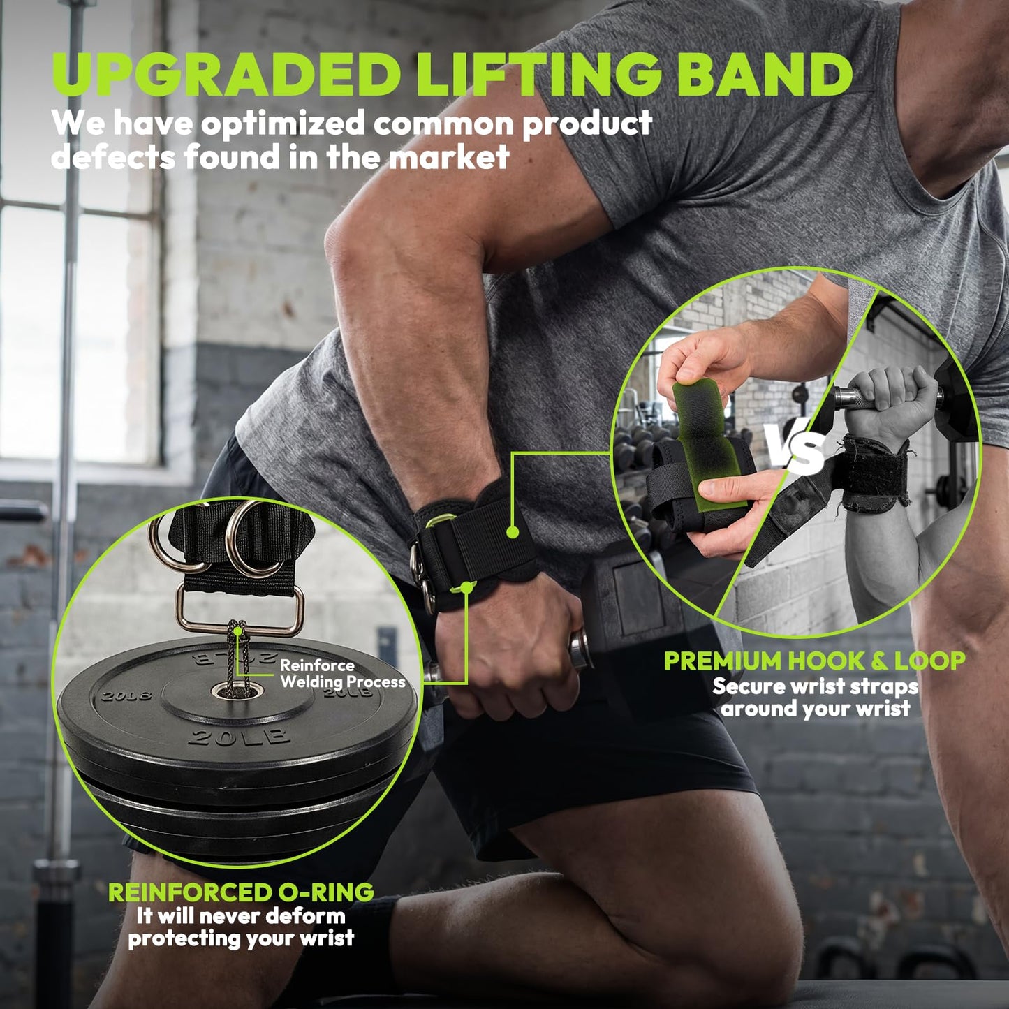HANDBODE Lifting Wrist Straps for Weightlifting, Gym Wraps with Double D-Ring for Secure Grip, Deadlift, Pull Up, Bodybuilding, Cable Workout, Fit Men Women, Extra-Long Padded, Nylon