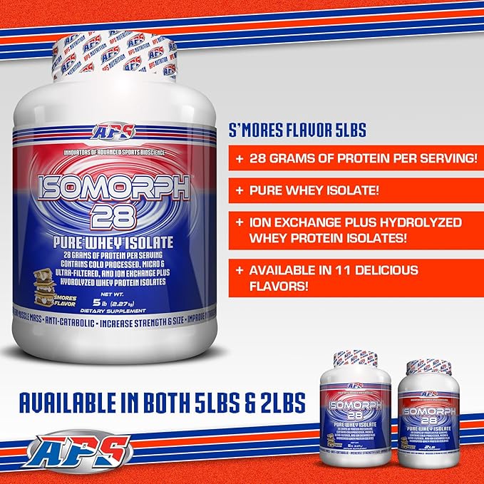 APS Nutrition Isomorph 28 Protein Powder | Pure Whey Isolate | Cold Pressed, Ultra- Filtered, & Ion Exchange Isolates | 28g Protein | 5 Pound (S?™Mores)