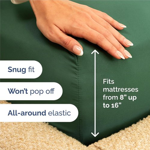 Comfy Breathable Cooling Bed Sheets Set by [Brand Name] - Luxury 4-Piece Full Size - Deep Pockets, Soft & Wrinkle-Free - Oeko-Tex Certified, Emerald Green