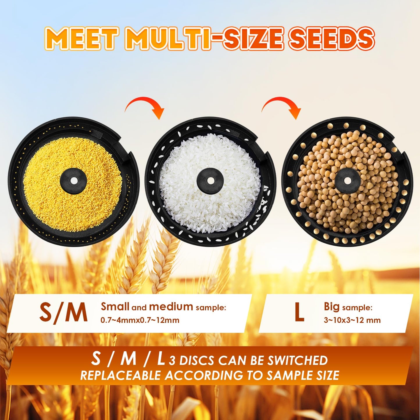 CGOLDENWALL 3Plates Automatic Multi-functions Touchscreen Seeds Counter Machine With Data Storage, Adjustable Speed/Brightness, High Precision Counting for Various Shapes Cereals Seeds Grain