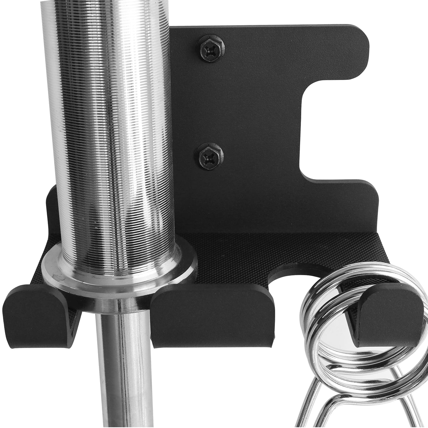 Barbell Rack Doule Hook Wall Mount Heavy Duty Vertical Barbell Holder Weight Bar Holder for Olympic Barbell, Curl bar, Commercial or Home Gym Accessory