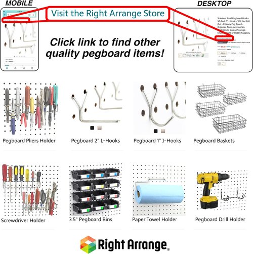 Drill Holder 2 Pack - Black Steel Tool Organizer - Perfect for Pegboard, Garage & Workbench