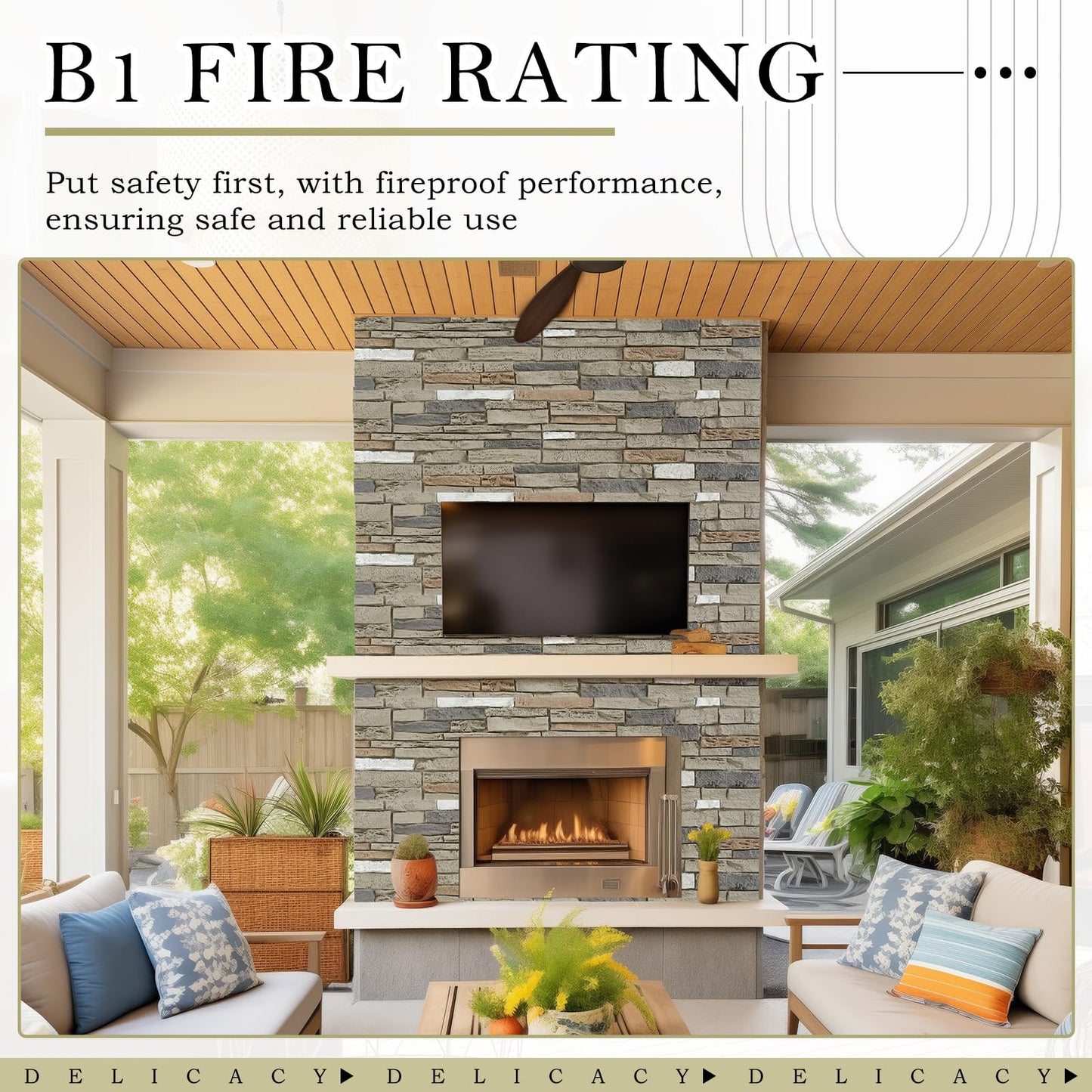 Maasechs 3 Pack Faux Stone Panels Interior 45.6''l x 11.8''h x 0.98''d Faux Siding Panels Exterior Artificial 3D Veneer for Wall Decor Outdoor Home Improvement Projects (PU,Light Gray)