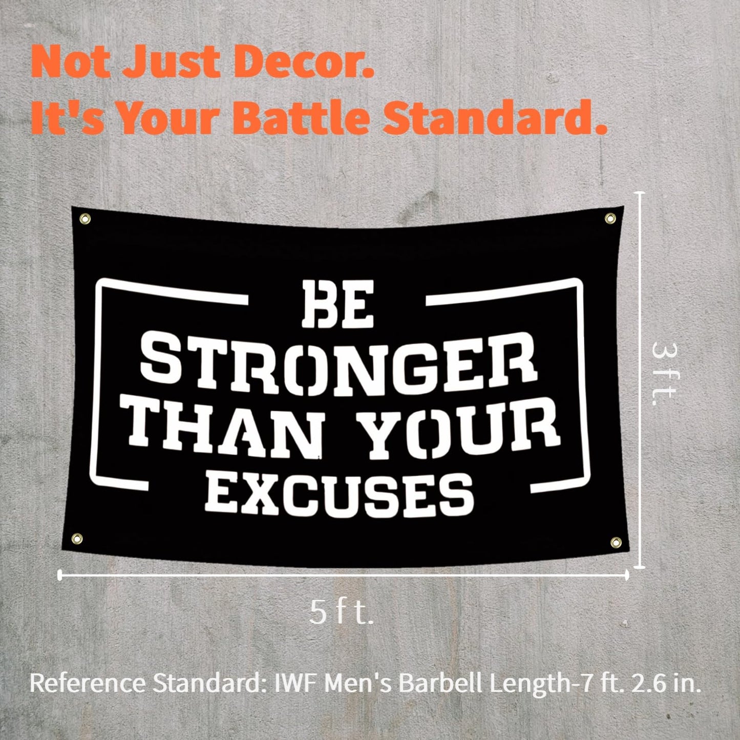 Eudaedom Fuel Your Fire! Motivational Gym Banner - Cool Workout Tapestry to Stay Focused & Driven | Garage, Dorm, Office Wall Flag-5x3FT